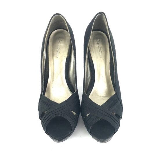 Charlotte Russe Black Peep Toe Heel Size 8 - Picture 1 of 8